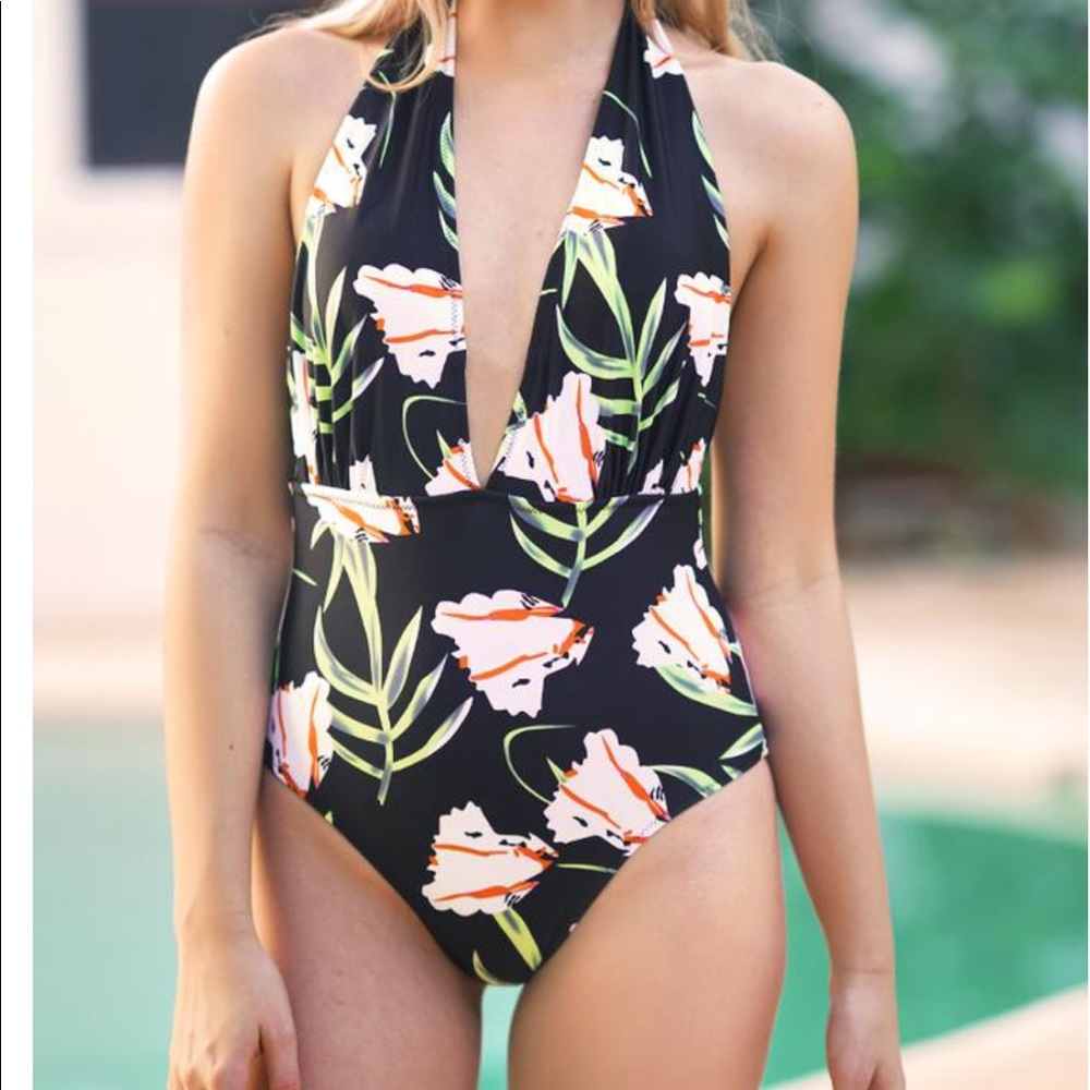 NWT | Cupshe Years Of Flowers One Piece Swimsuit